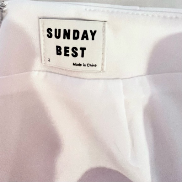 Aritzia- Sunday Best- White Tatiana High Waist Mini Skirt. - Picture 5 of 6